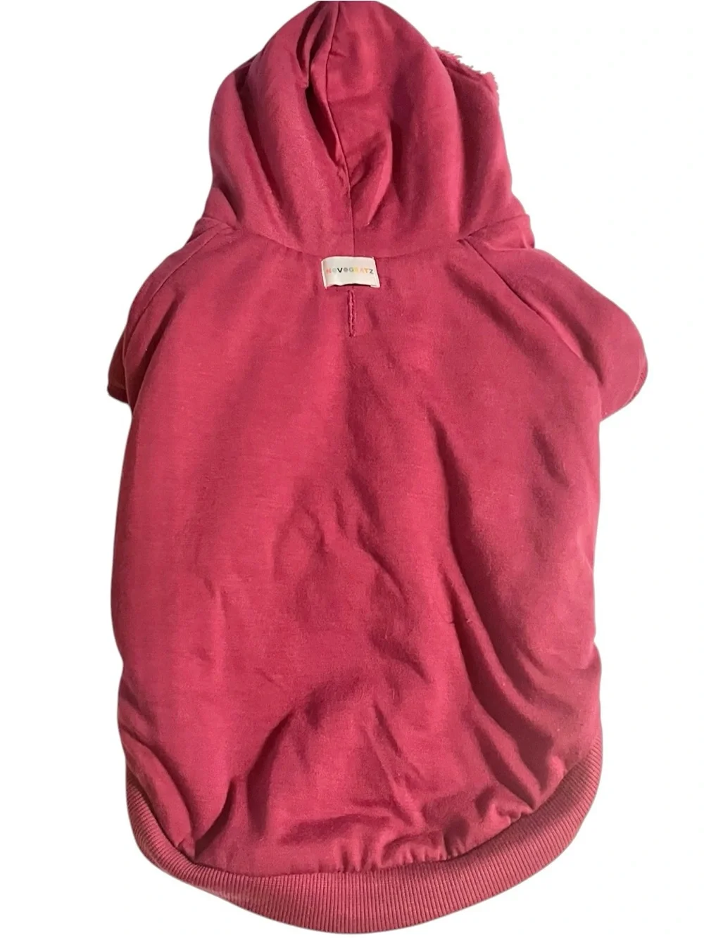 Cozy Tonal Bright Pink Check Hooded Dog Sweater Med. Fall/Winter Y2K Barbiecore